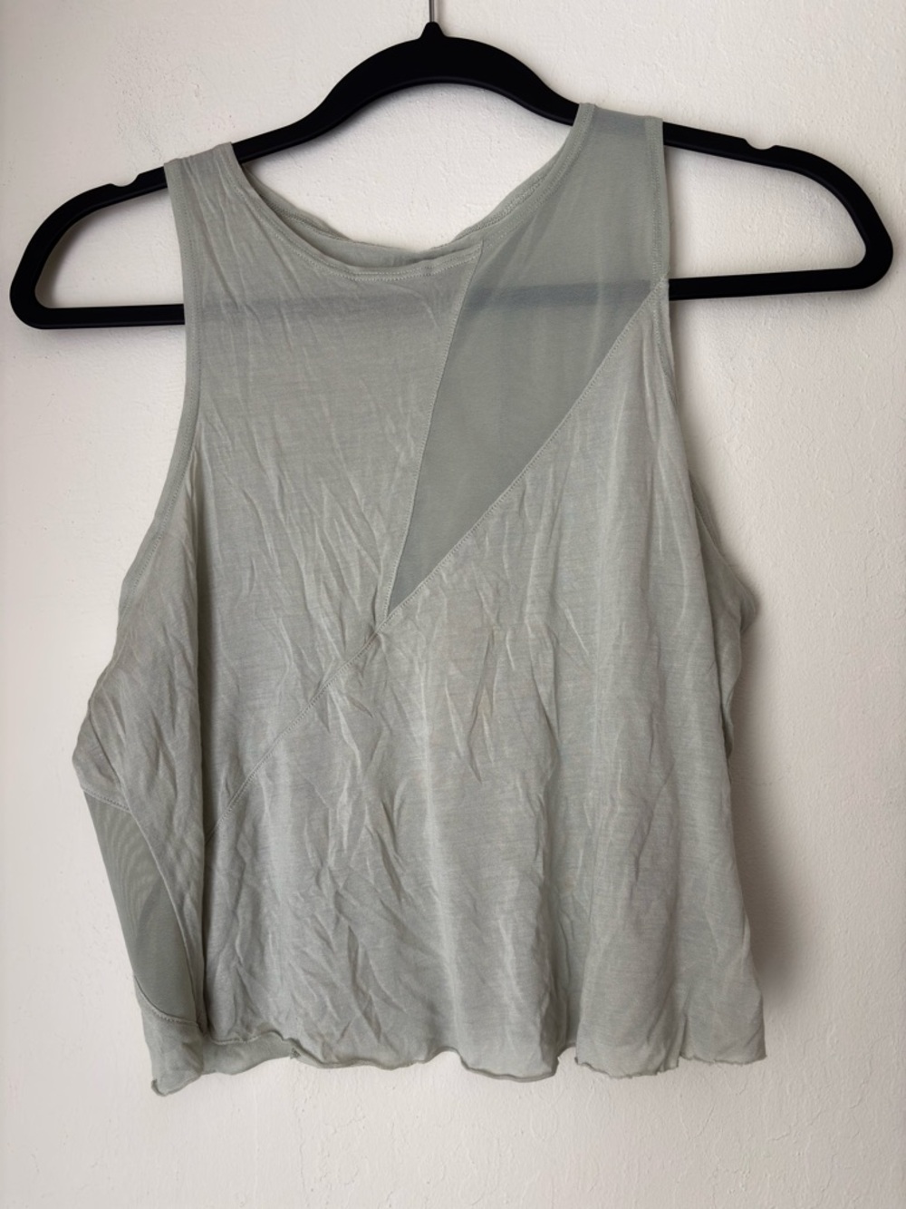 Alo Yoga Mesh Crop Tank Top Green Activewear Athleisure Casual